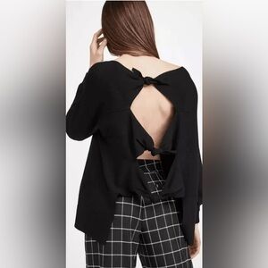 Alice + Olivia Sweater Tie Back Large NWT Black